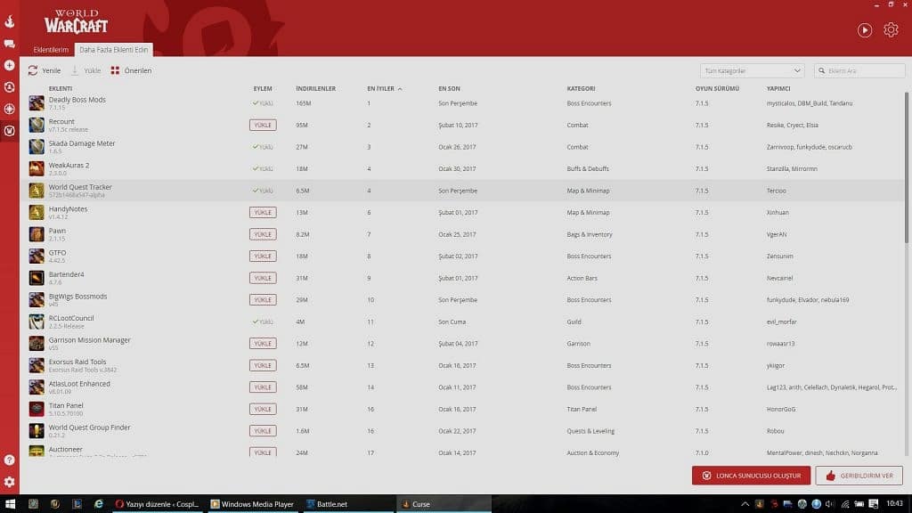  World of Warcraft Başlangıç Rehberi eklentiler