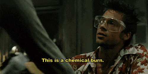 Fight club and buddhism chemical burn