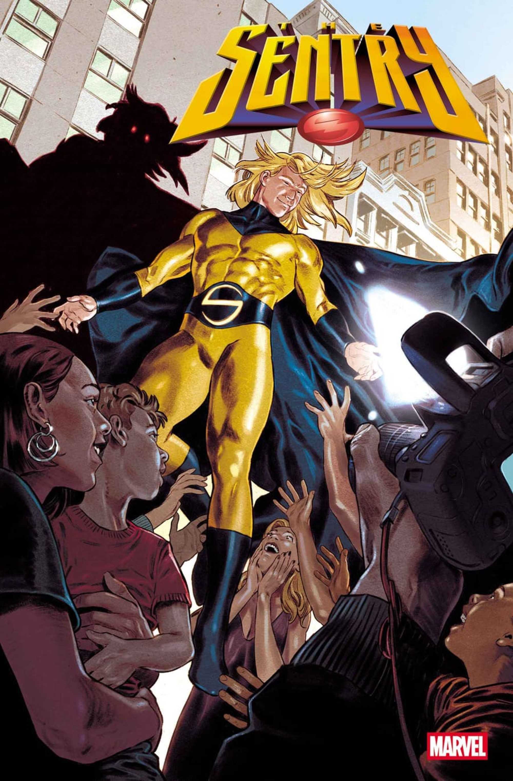 the sentry variant cover showing the void lurking behind him fz