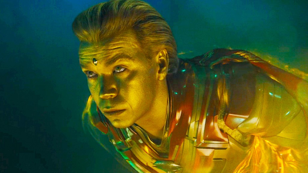 Adam Warlock flying in Guardians of the Galaxy Vol. 3