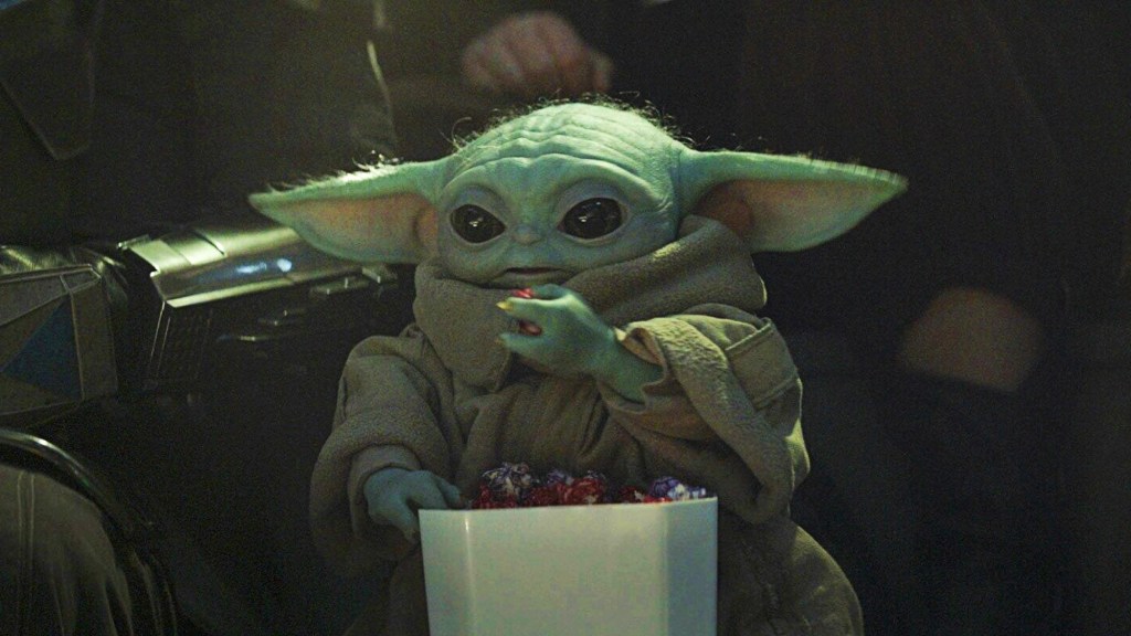 Grogu eating snacks in The Mandalorian and Grogu
