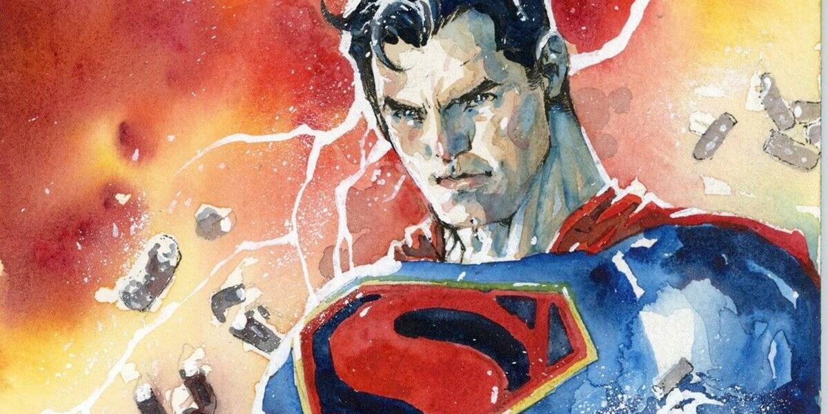 Jim Lee watercolor Superman headliner