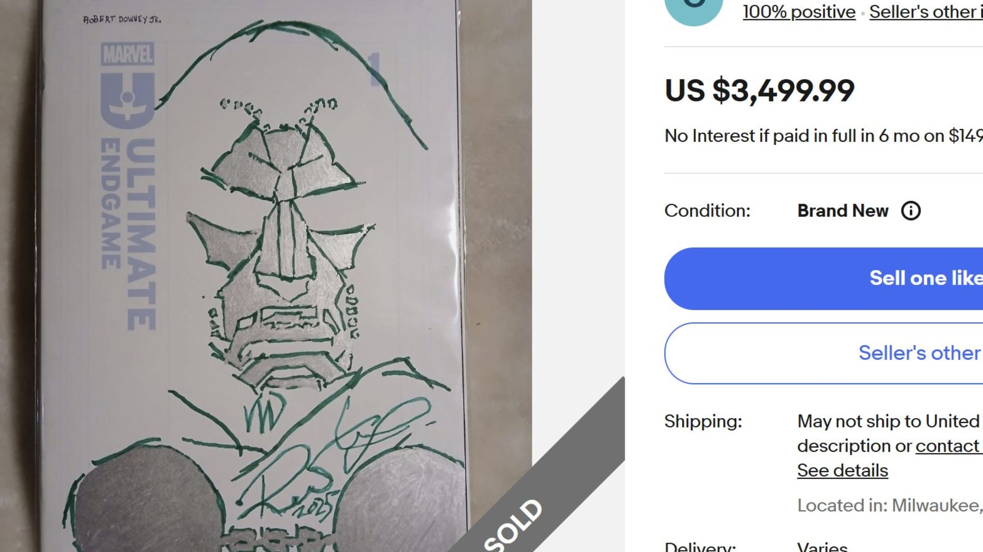 Sahte Robert Downey Jr Ultimate Endgame Çizimi 3500 Dolara Satıldı