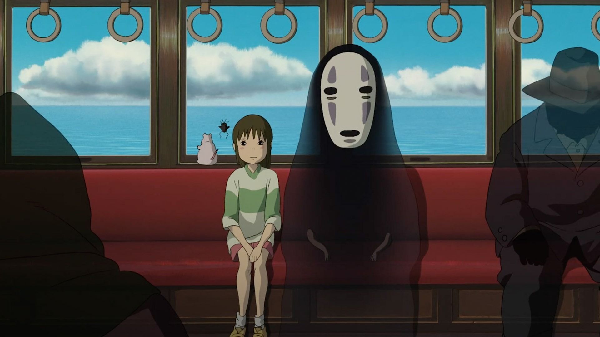 chihiro on the train in spirited away