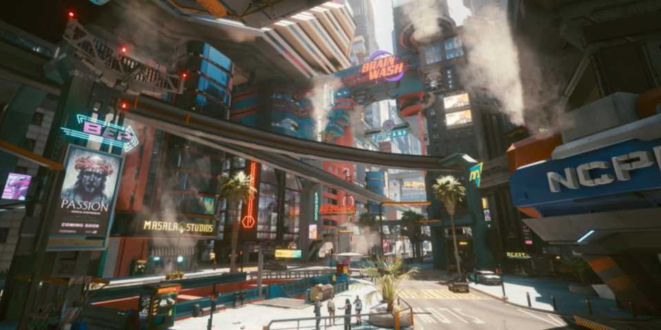 cyberpunk 2077 ncpd brain wash streets neon