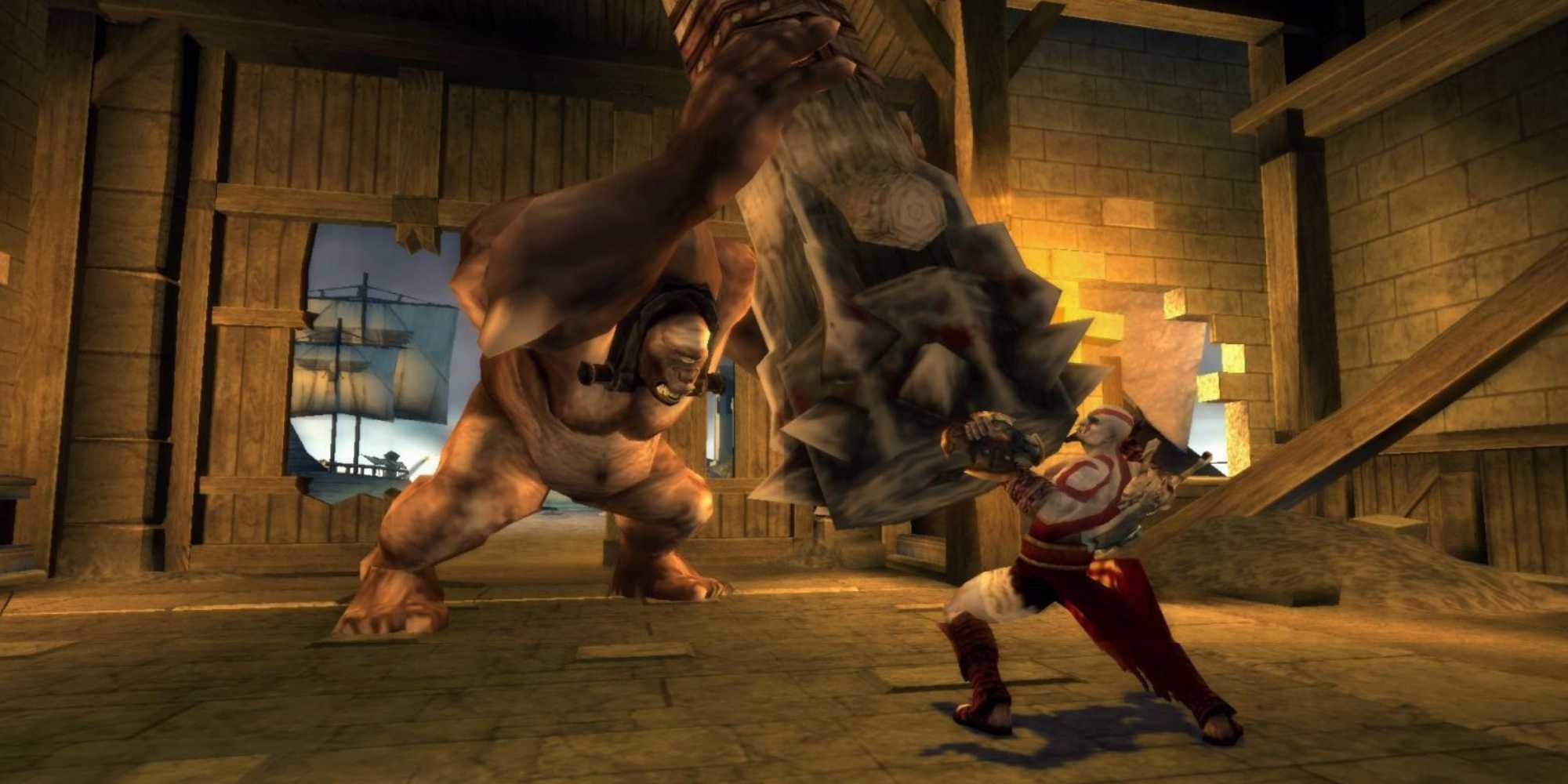 fighting enemies in god of war chains of olympus 1