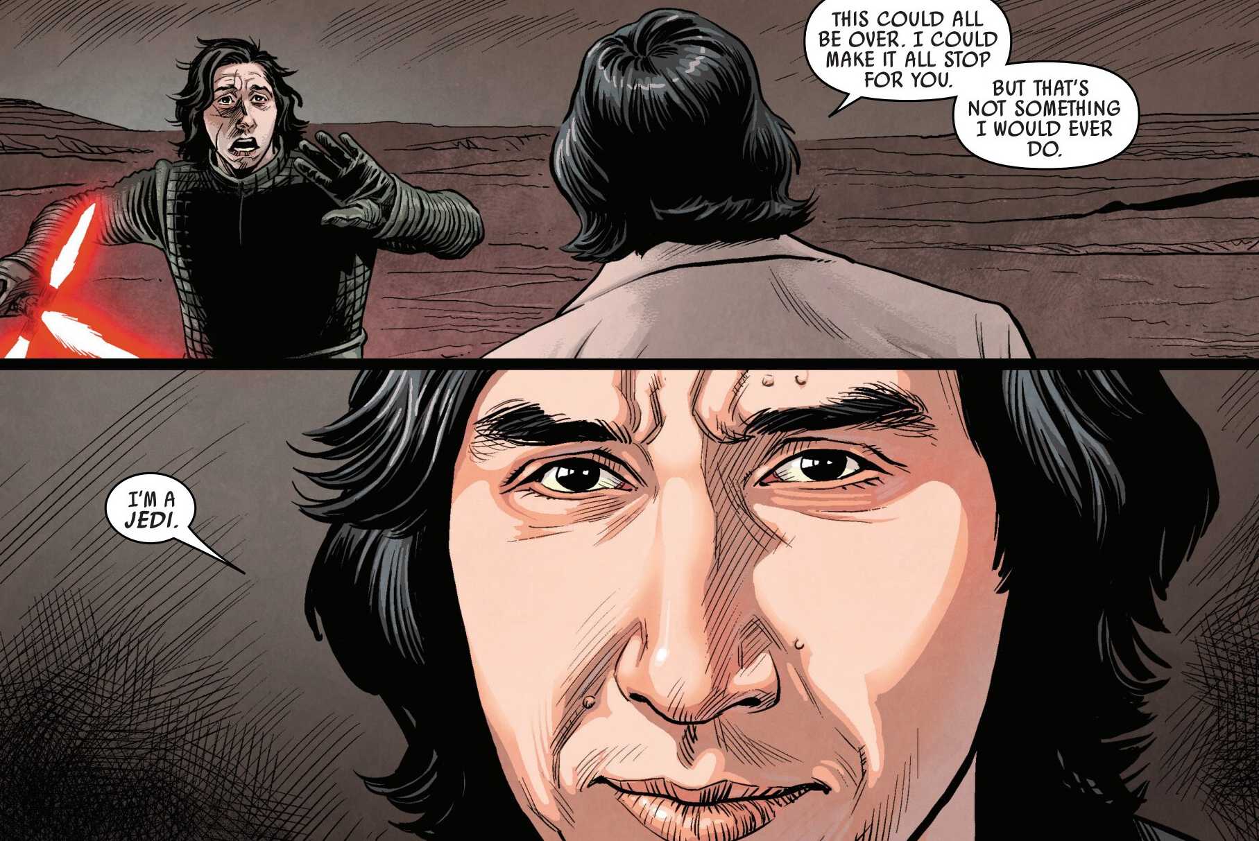 jedi version ben solo meets kylo ren in star wars comic