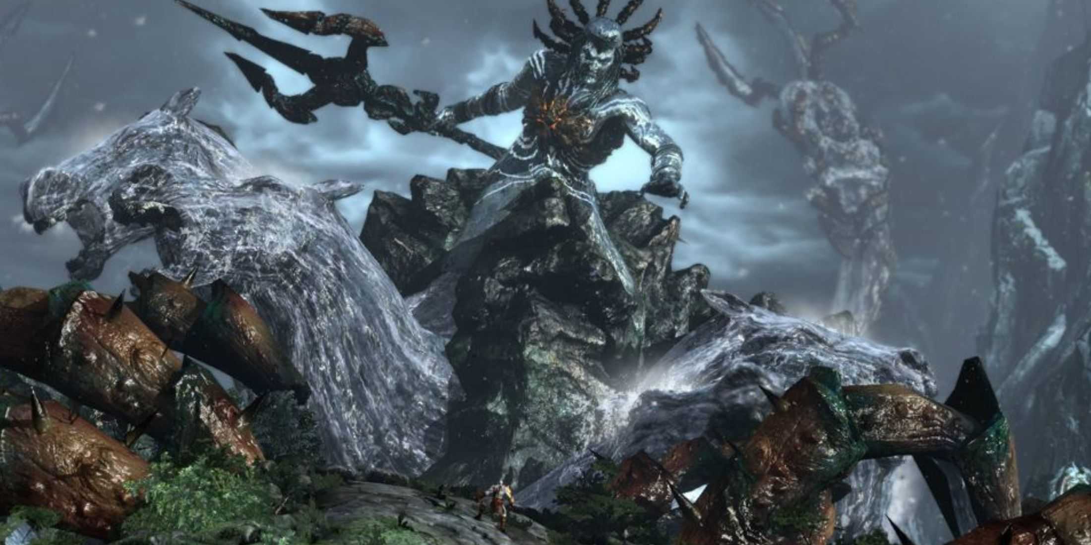 kratos faces off against poseidon god of war 3 1