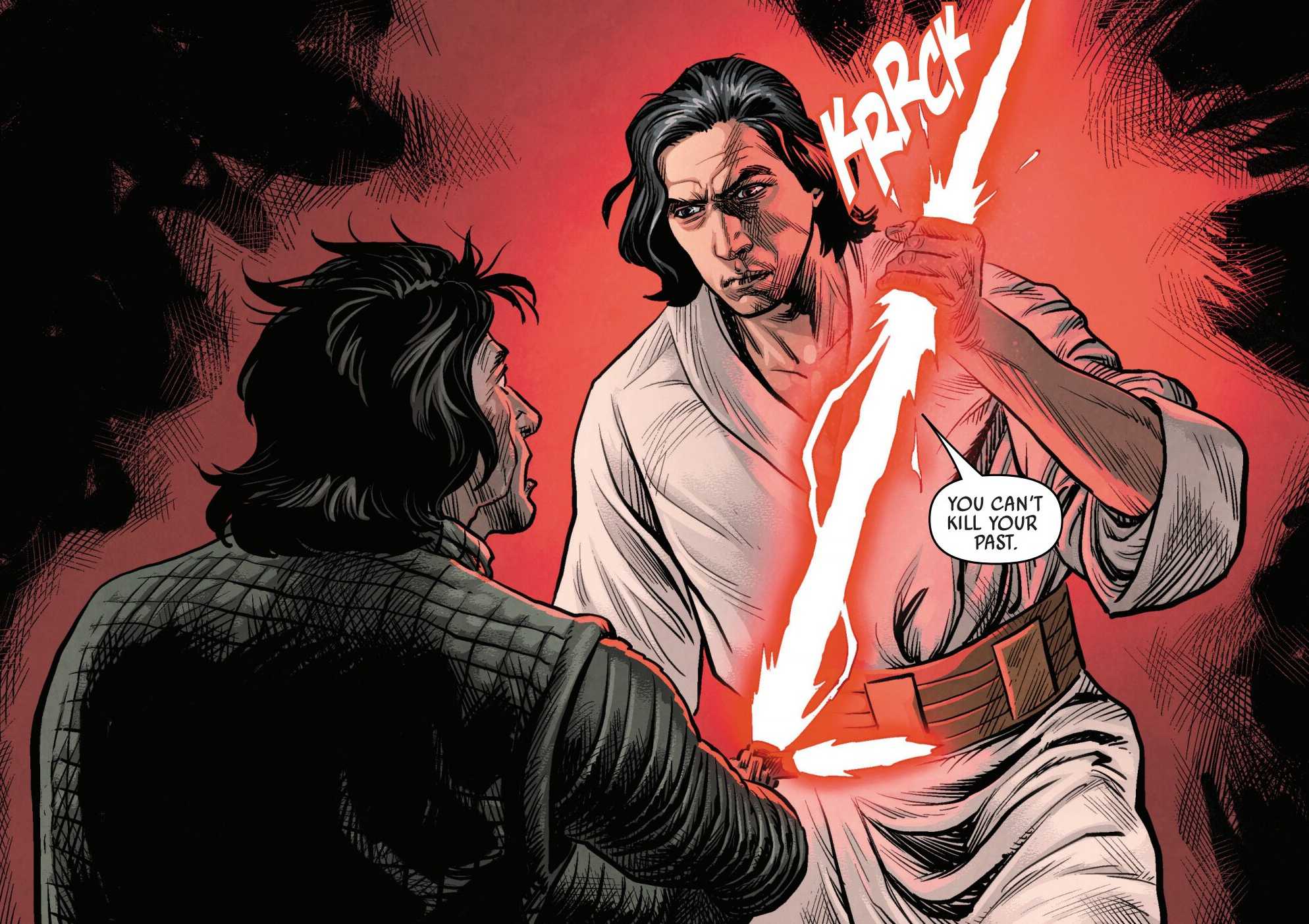 kylo ren fights jedi ben solo in star wars legacy of vader comic