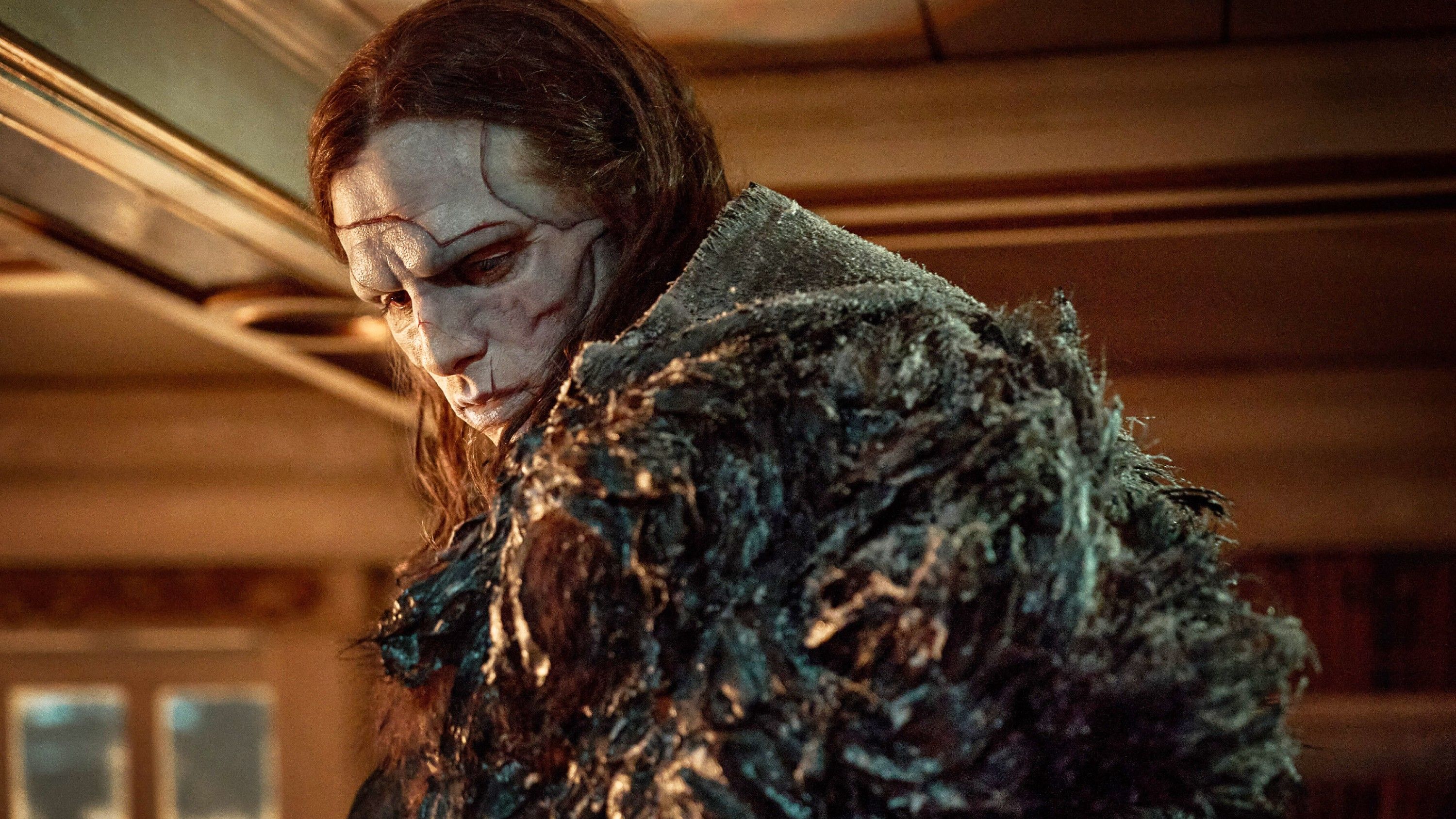 the creature dressed in fur in frankenstein fz