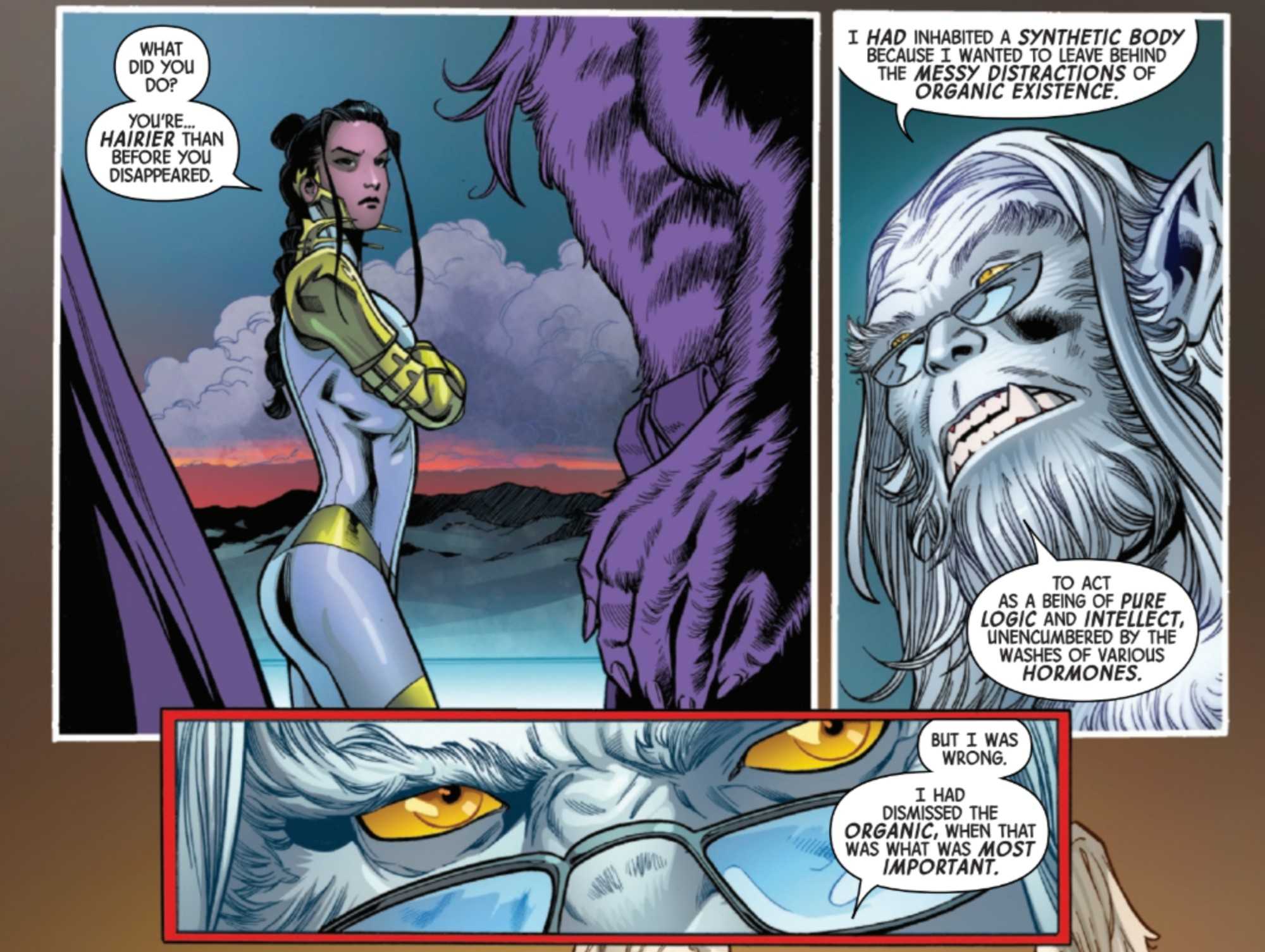 x men s beast explains his new body