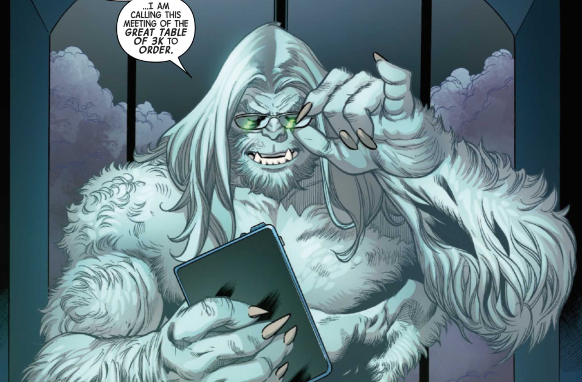 x men s beast with white fur