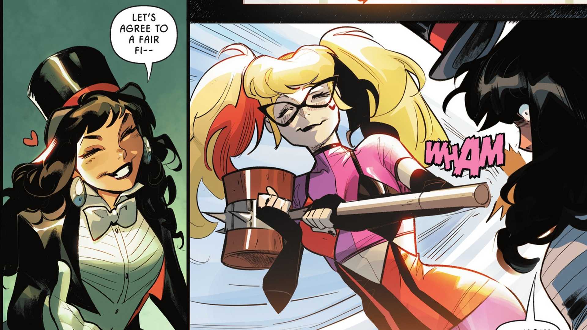 dc ko harley quinn vs zatanna