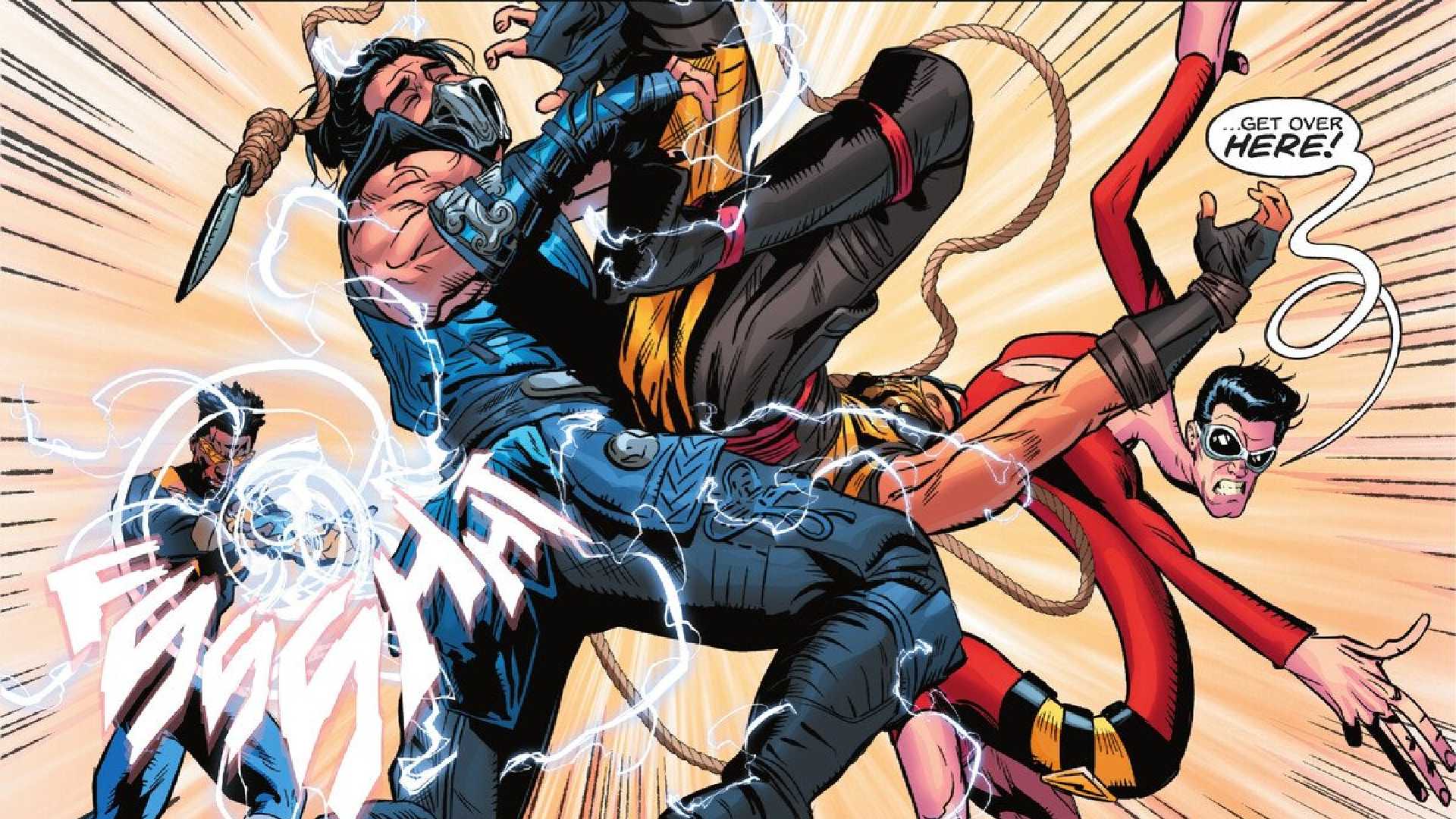 plastic man and black lightning defeat mortal kombat s scorpion and sub zero in dc ko boss battle 1