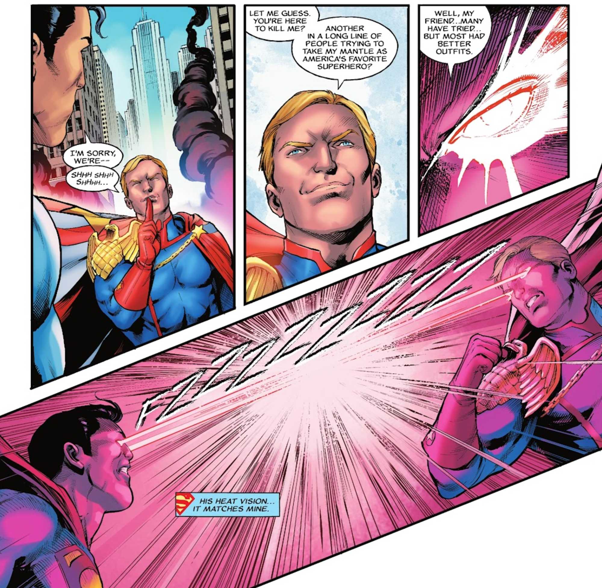 superman and homelander s heat vision clashes